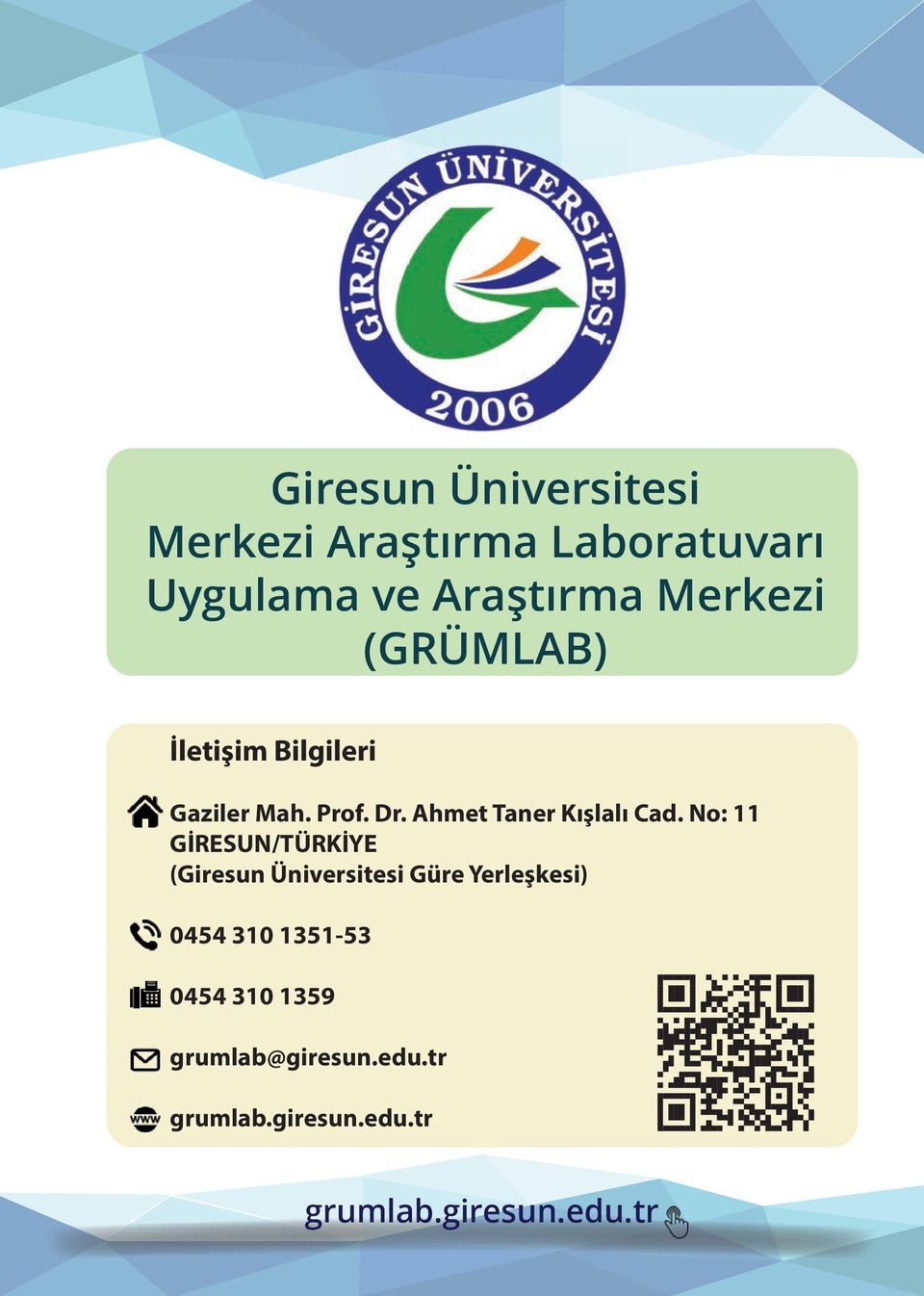 No: 11 GİRESUN/TÜRKİYE (Giresun Üniversitesi