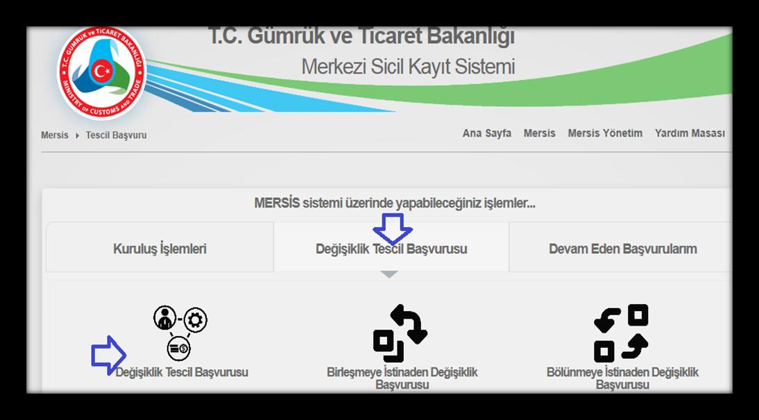 2. Değişiklik tescil başvurusu