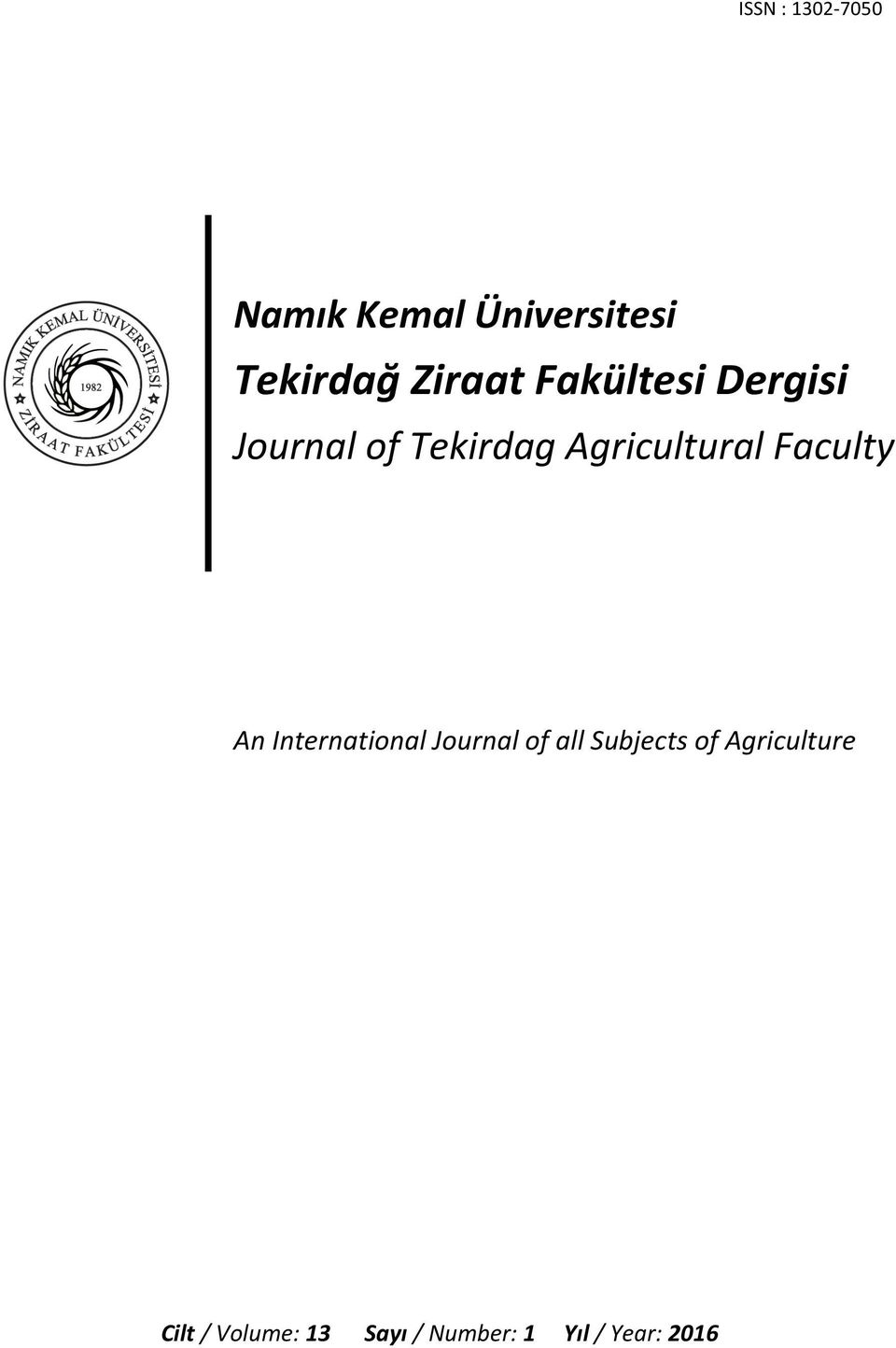Agricultural Faculty An International Journal of all