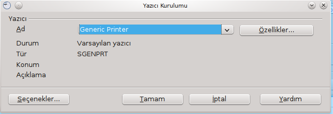 Resim 25:Yazıcı Ayarları Penceresi Çıkış Butonu Programdan çıkışımızı sağlayan tuştur Resim 26:Çıkış Tuşu Düzenle Menüsü Düzenle menüsü üzerinde belgemizin düzenlenecek bölgelerini düzenleme