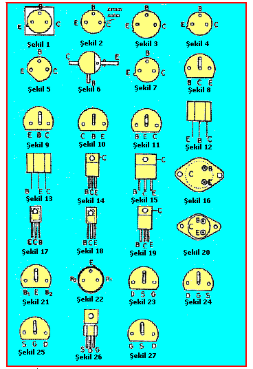 5.sütunda karşılığı (muadili) (Bu elemanın yerine kullanılabilecek elemanları ve parantez içindeki sayılar kılıf şekillerini gösterir.) Şekil 2.