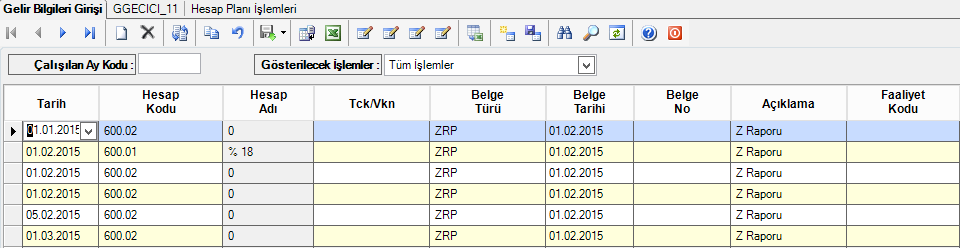 Yukarıda açıkladığımız uygulama ana hesap seviyesinde de geçerlidir.