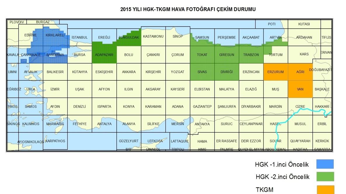 Ortofoto Harita Üretimi - Planlama Kadastro Dairesi Başkanlığı tarafından yapılan talepler dikkate alınarak, Harita Genel Komutanlığı ile 2010