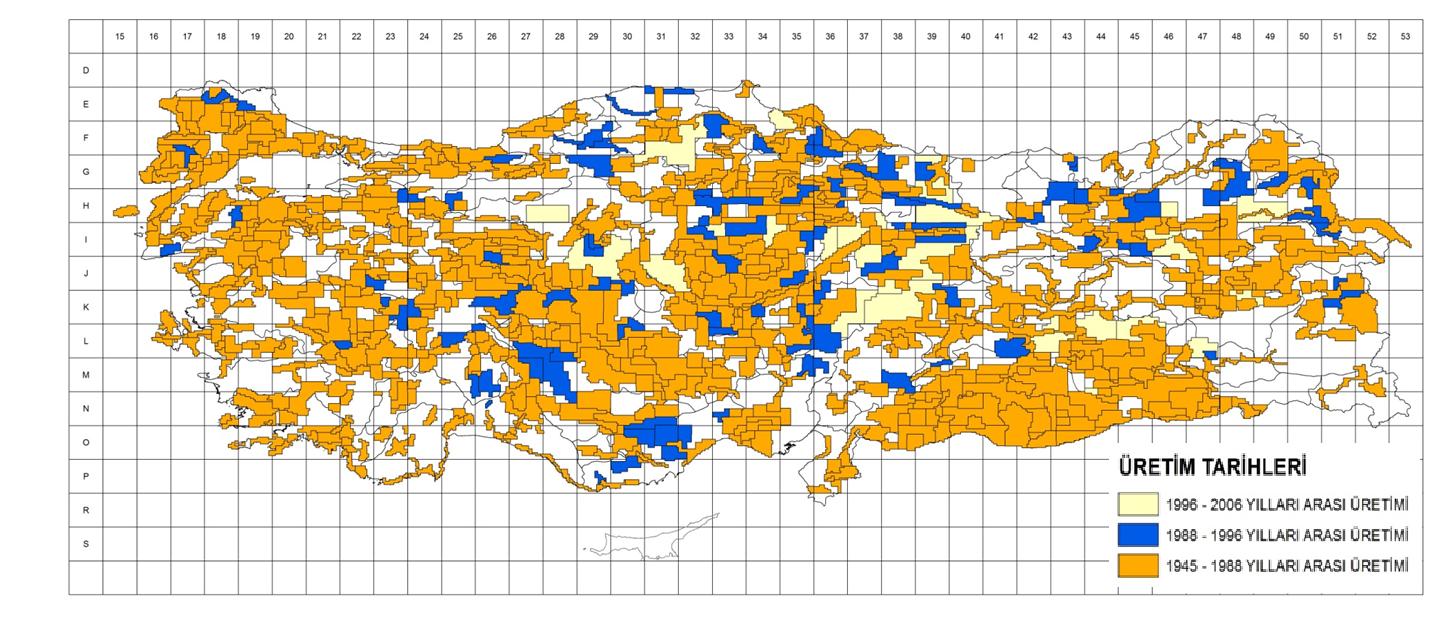 Çalışmanın ülke geneline yaygınlaştırılması; 480 bin Km 2 alanı kapsayan Eski Tarihli Hava