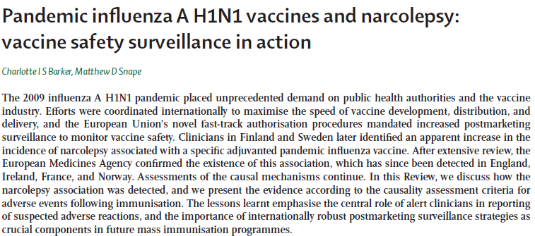 NARKOLEPSİ H1N1 aşısı hipokretini taklit