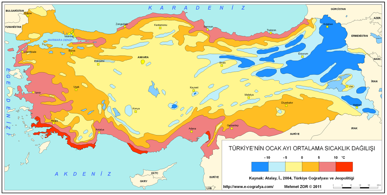 TÜRKİYE OCAK AYI ORTALAMA