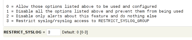 CSF ilk açıldığında şuna benzer bir uyarı alabilirsiniz: WARNING: RESTRICT_SYSLOG is disabled.