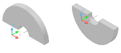 11 Select objects to revolve: p1 Select objects to revolve: Specify axis start point or define axis by [Object/X/Y/Z] <Object>: Select an object: p2 Specify angle of revolution or [STart angle]