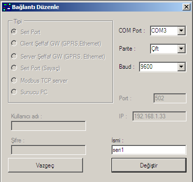 GEPA PC Suite programı çalıştığında, ekrana aşağıdaki pencere gelir: GEPA PC Suite programı yardımıyla, GEPA RQ-30B Reaktif Güç Kontrol Rölesi ile haberleşebilmek için GEPA PC Suite programında bazı