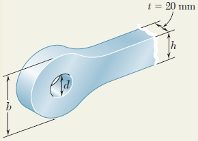 Örnek Problem 1.2 Şekildeki bağlantı çubuğu, A ve B deki çift konsollar arasına cıvata ile bağlandığında, P=120 kn çekme kuvvetini taşıyacak şekilde tasarlanacaktır.