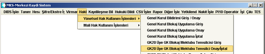 Girişe Yetkili Kullanıcı Kodu ile MKK sistemine bağlanılır. 2.