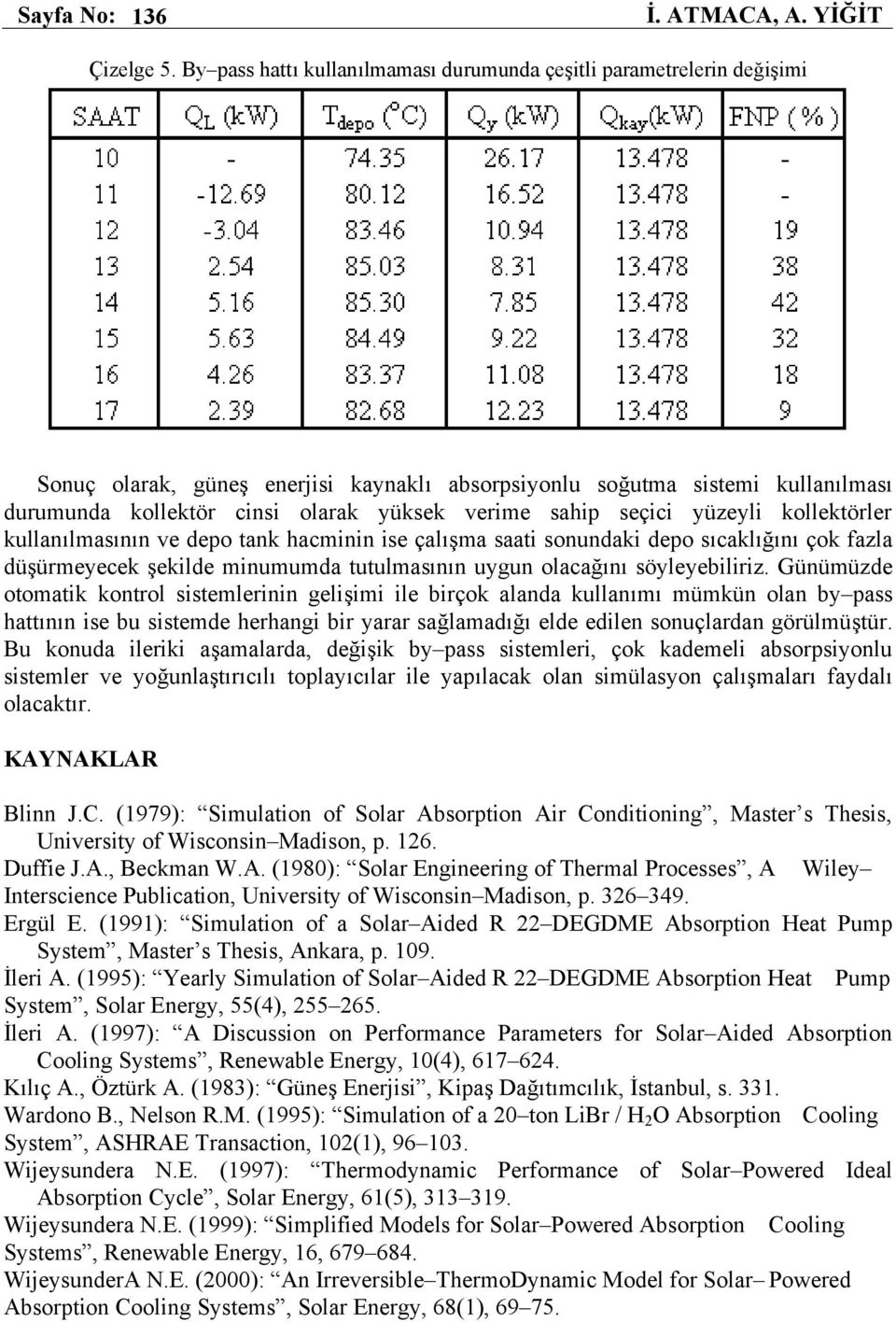 sahip seçici yüzeyli kollektörler kullanılmasının ve depo tank hacminin ise çalışma saati sonundaki depo sıcaklığını çok fazla düşürmeyecek şekilde minumumda tutulmasının uygun olacağını