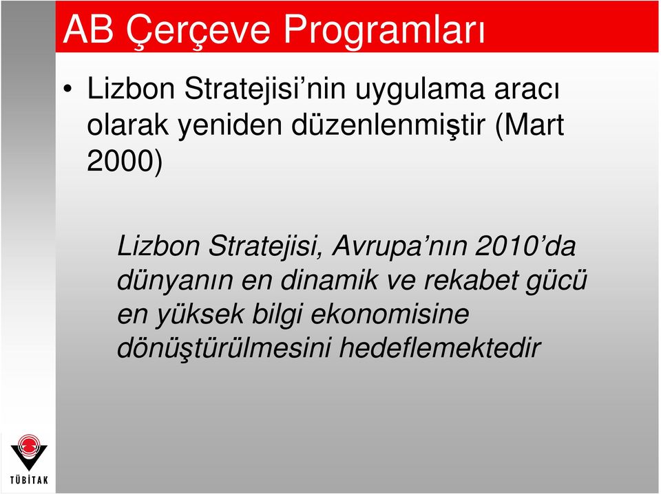 Stratejisi, Avrupa nın 2010 da dünyanın en dinamik ve