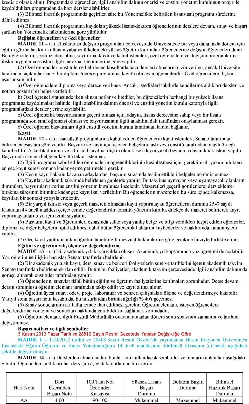 (4) Bilimsel hazırlık programına kaydolan yüksek lisans/doktora öğrencilerinin derslere devam, sınav ve başarı şartları bu Yönetmelik hükümlerine göre yürütülür.