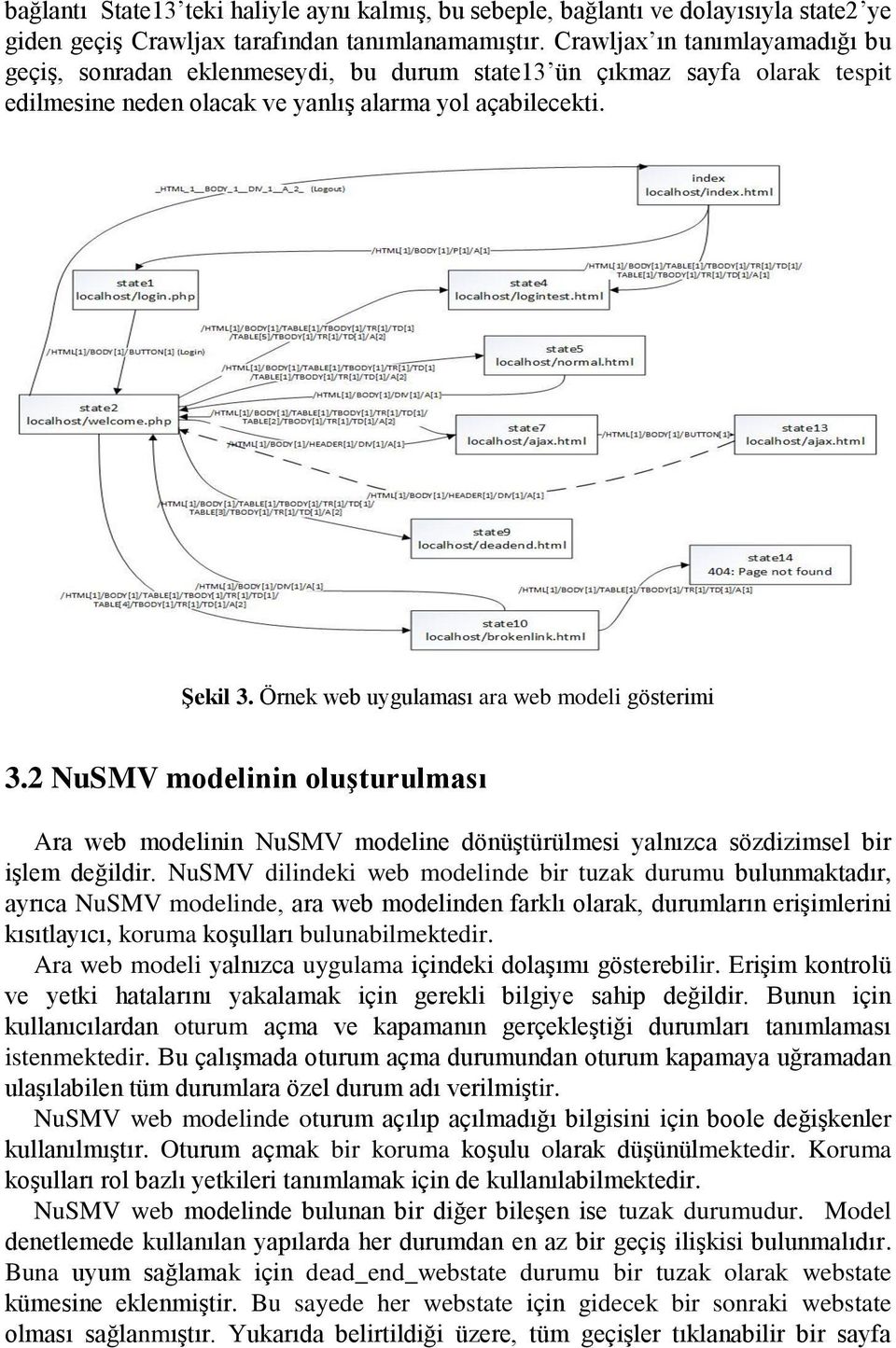 Örnek web uygulaması ara web modeli gösterimi 3.2 NuSMV modelinin oluşturulması Ara web modelinin NuSMV modeline dönüştürülmesi yalnızca sözdizimsel bir işlem değildir.