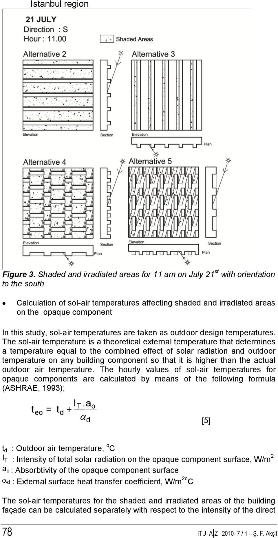 sol-air temperatures are taken as outdoor design temperatures.