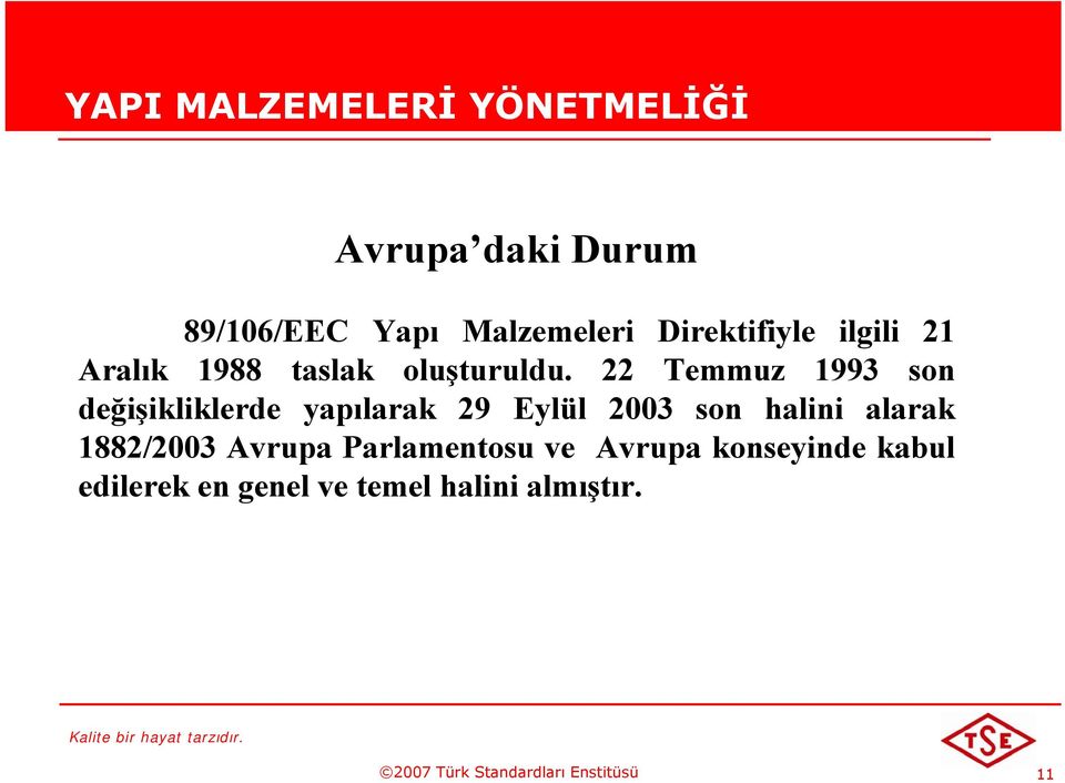 22 Temmuz 1993 son değişikliklerde yapılarak 29 Eylül 2003 son halini alarak