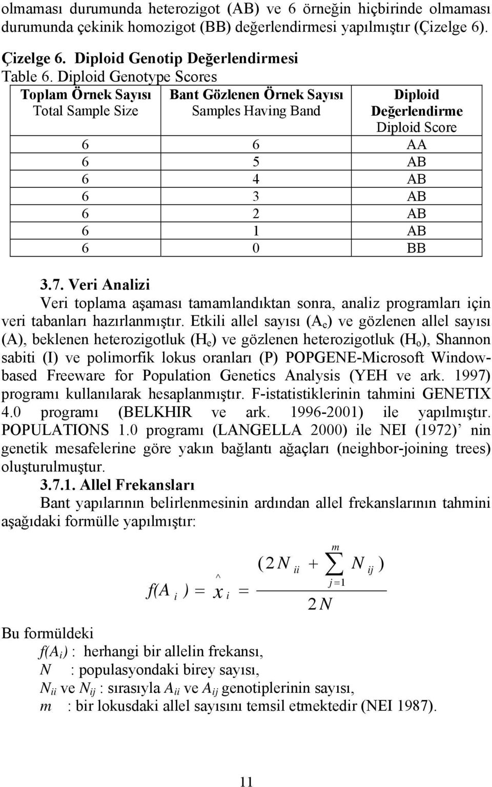 Veri Analizi Veri toplama aşaması tamamlandıktan sonra, analiz programları için veri tabanları hazırlanmıştır.