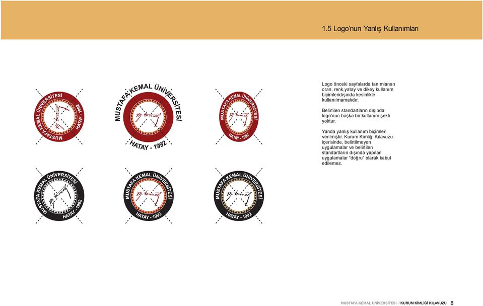 Belirtilen standartların dışında logo nun başka bir kullanım şekli yoktur.