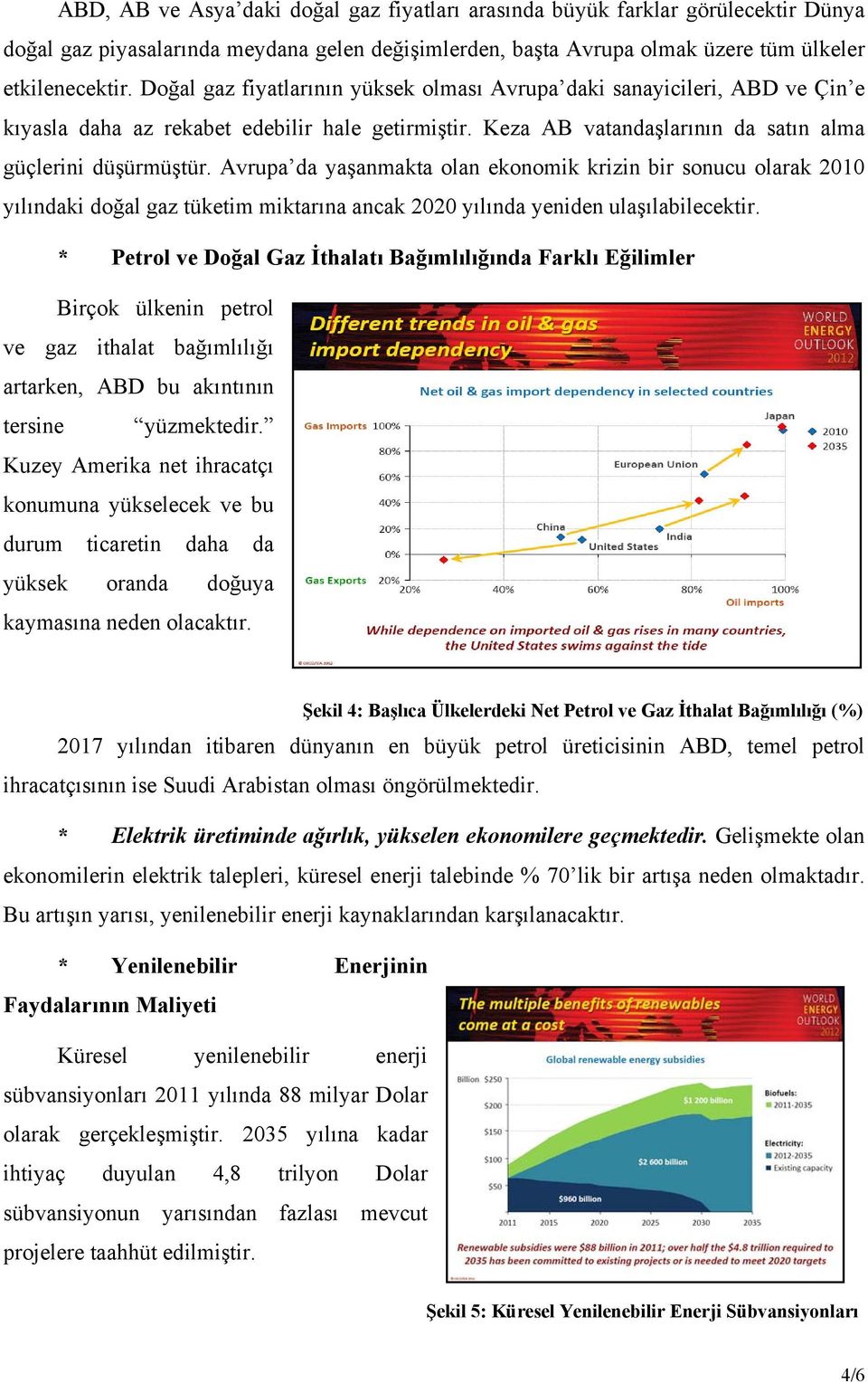 Avrupa da yaşanmakta olan ekonomik krizin bir sonucu olarak 2010 yılındaki doğal gaz tüketim miktarına ancak 2020 yılında yeniden ulaşılabilecektir.