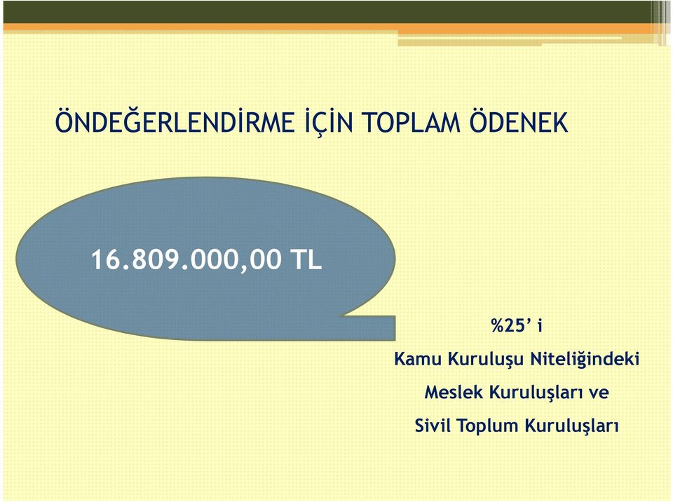 000,00 TL %25 i Kamu Kuruluşu