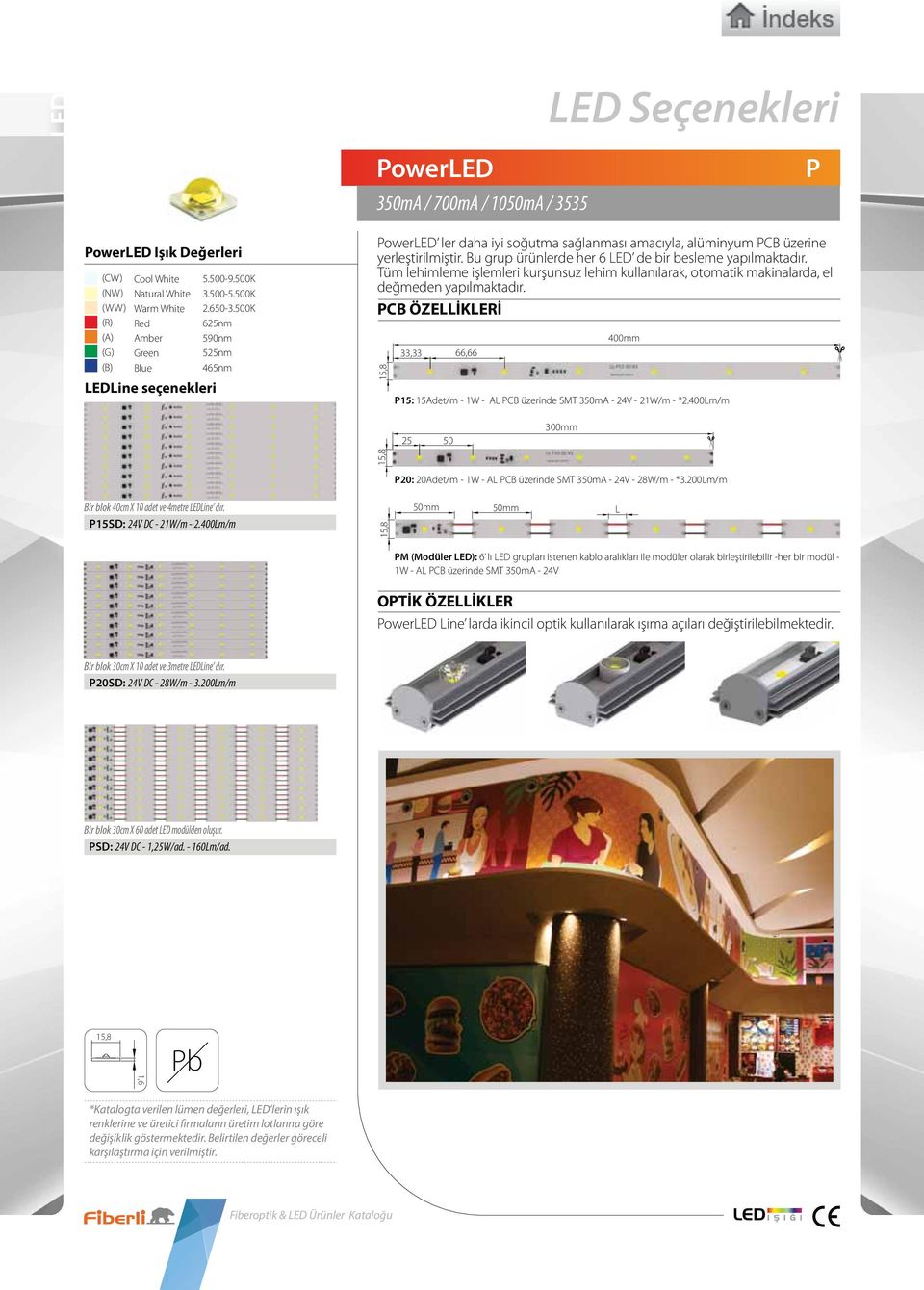 Bu grup ürünlerde her 6 LED de bir besleme yapılmaktadır. Tüm lehimleme işlemleri kurşunsuz lehim kullanılarak, otomatik makinalarda, el değmeden yapılmaktadır.