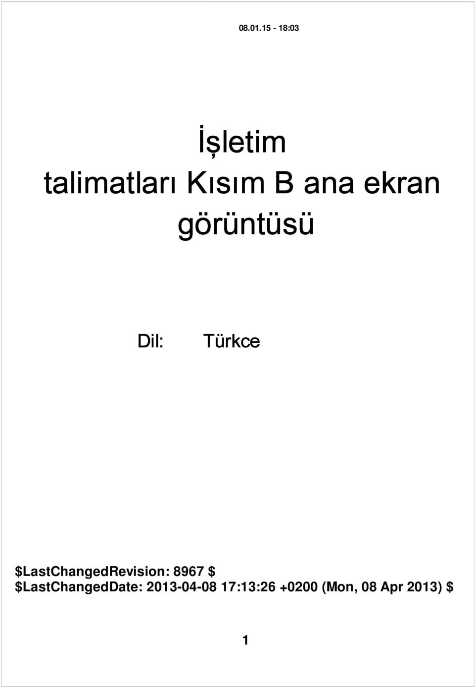 ekran görüntüsü Dil: Türkce