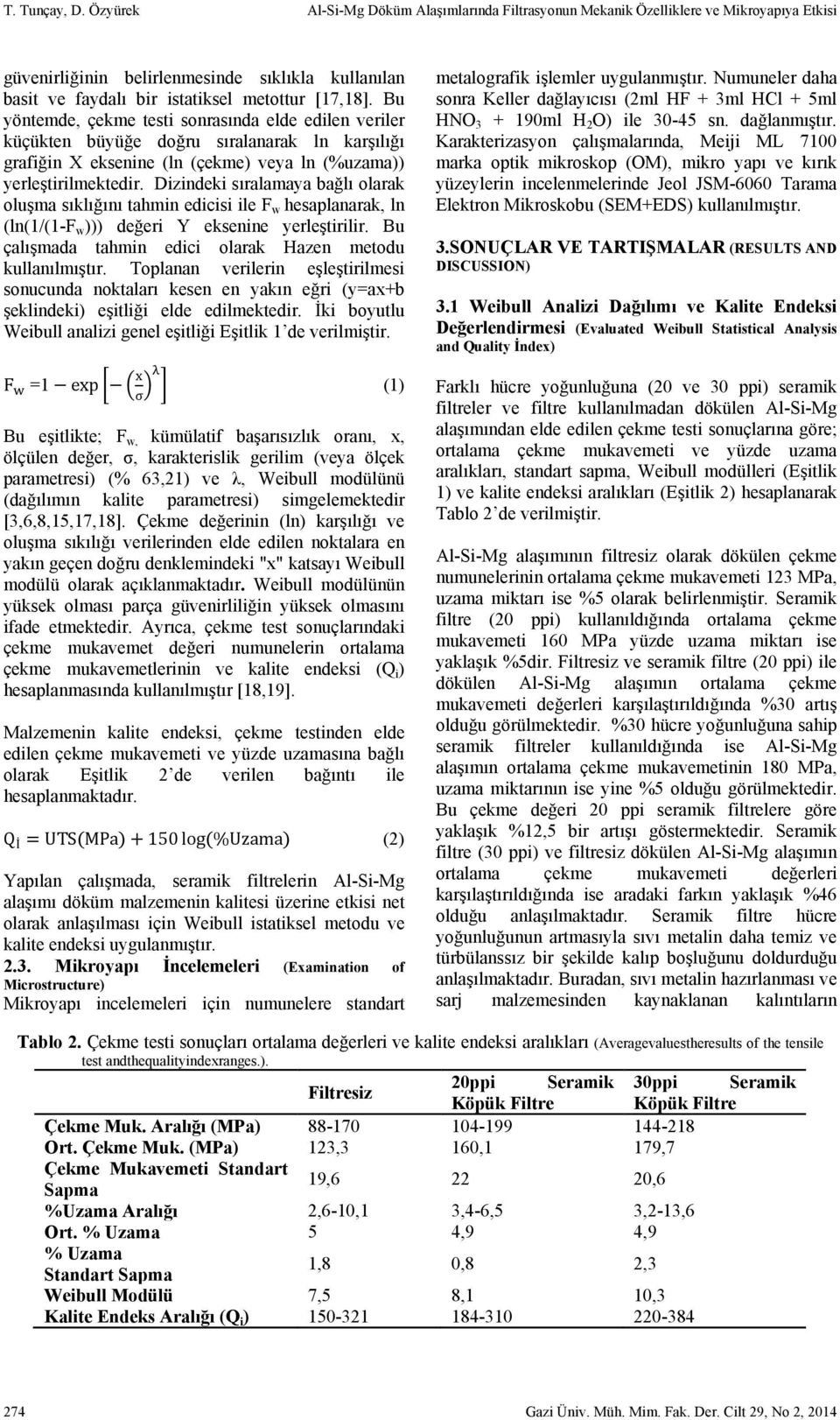 Bu yöntemde, çekme testi sonrasında elde edilen veriler küçükten büyüğe doğru sıralanarak ln karşılığı grafiğin X eksenine (ln (çekme) veya ln (%uzama)) yerleştirilmektedir.