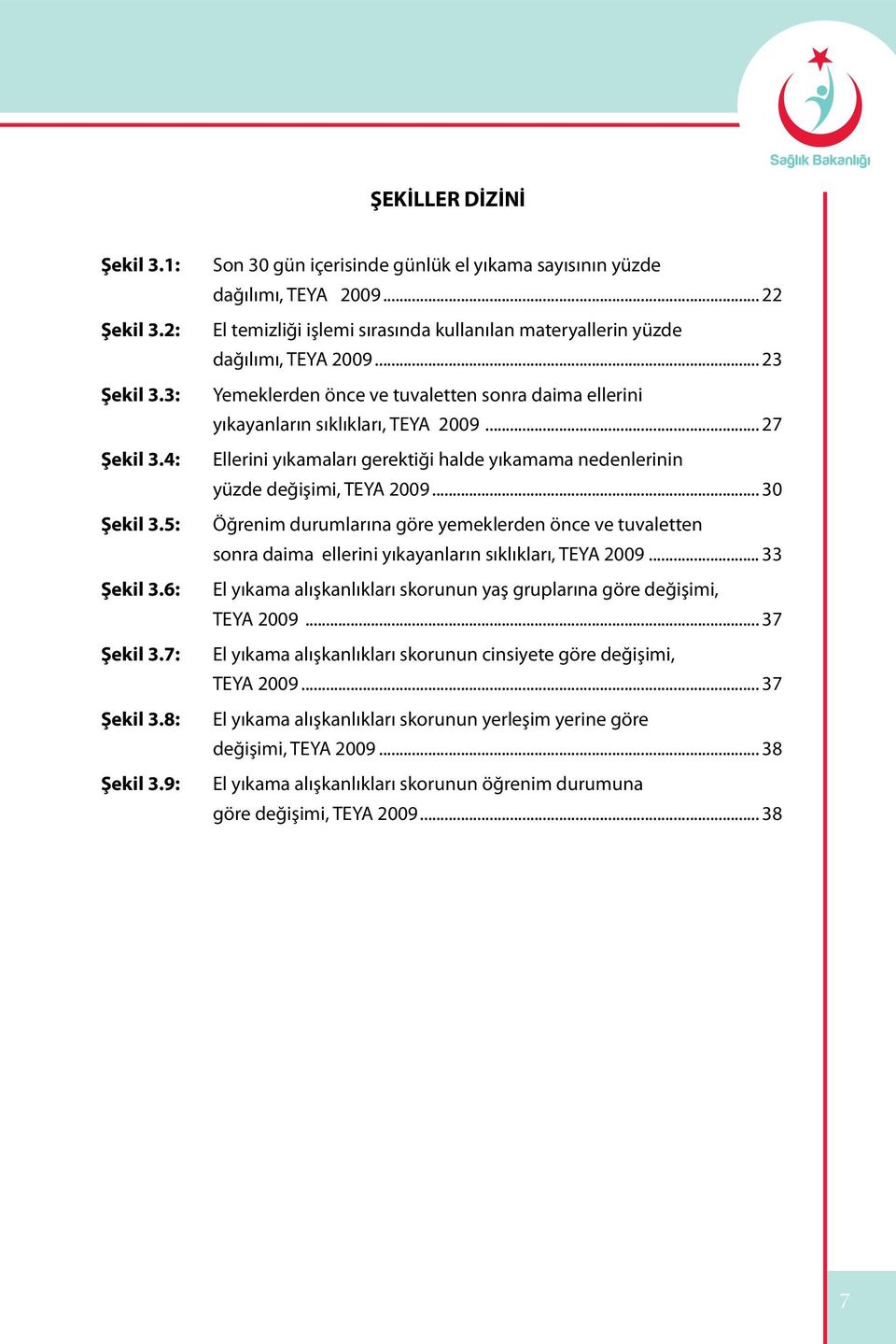 yüzde değişimi, TEYA 2009... 30 Şekil 3.5: Öğrenim durumlarına göre yemeklerden önce ve tuvaletten. sonra daima ellerini yıkayanların sıklıkları, TEYA 2009... 33 Şekil 3.