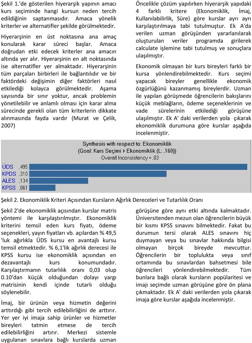 Hiyerarşinin tüm parçaları birbirleri ile bağlantılıdır ve bir faktördeki değişimin diğer faktörleri nasıl etkilediği kolayca görülmektedir.