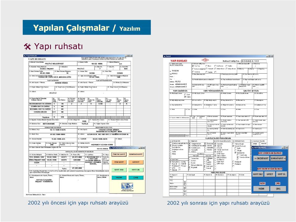 için yapı ruhsatı arayüzü 2002