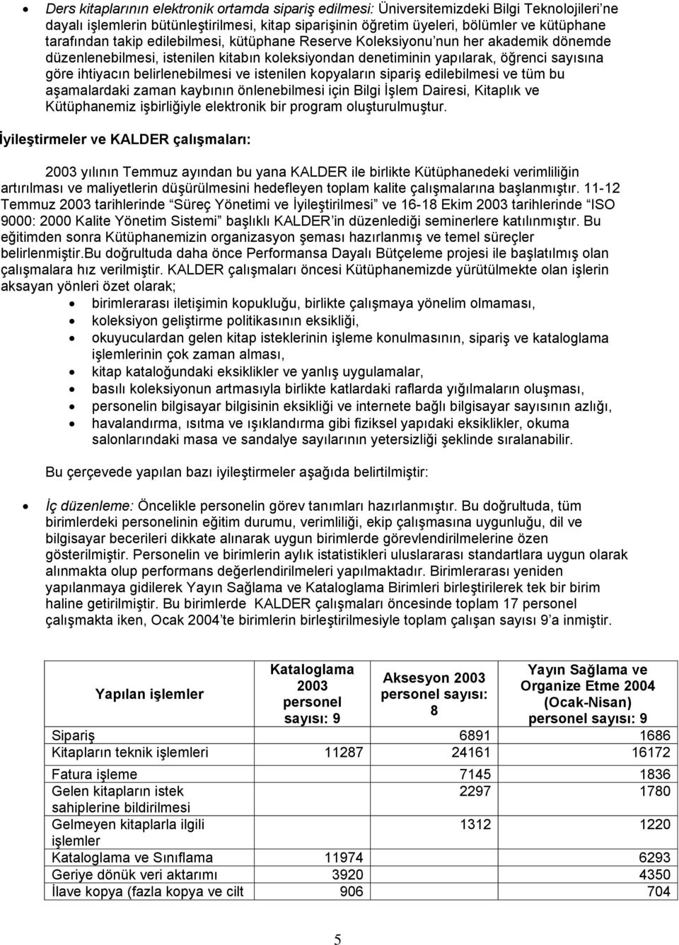 istenilen kpyaların sipariş edilebilmesi ve tüm bu aşamalardaki zaman kaybının önlenebilmesi için Bilgi İşlem Dairesi, Kitaplık ve Kütüphanemiz işbirliğiyle elektrnik bir prgram luşturulmuştur.