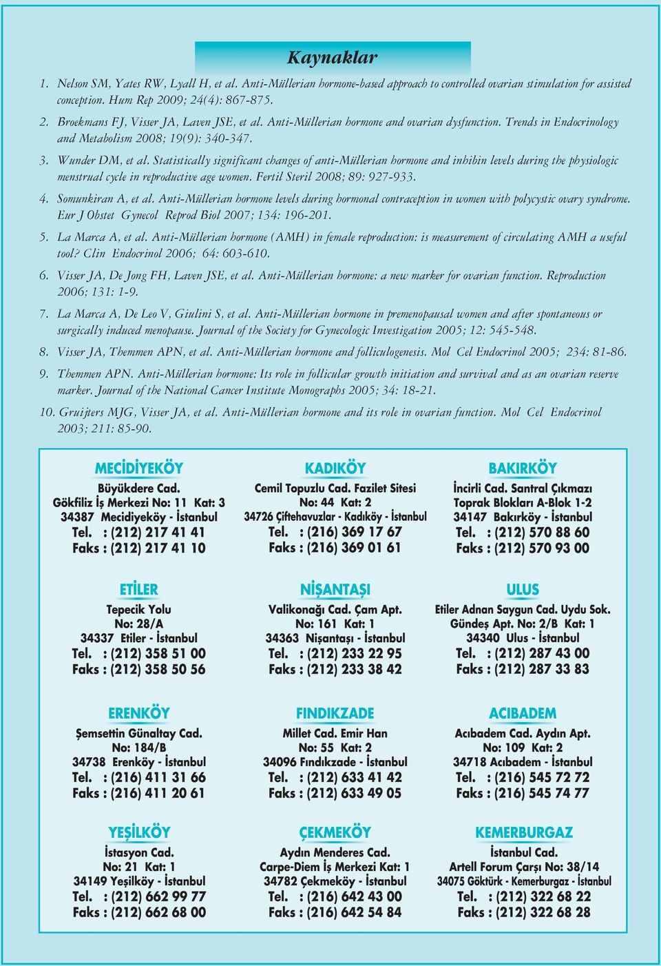 Statistically significant changes of anti-müllerian hormone and inhibin levels during the physiologic menstrual cycle in reproductive age women. Fertil Steril 2008; 89: 927-933. 4.