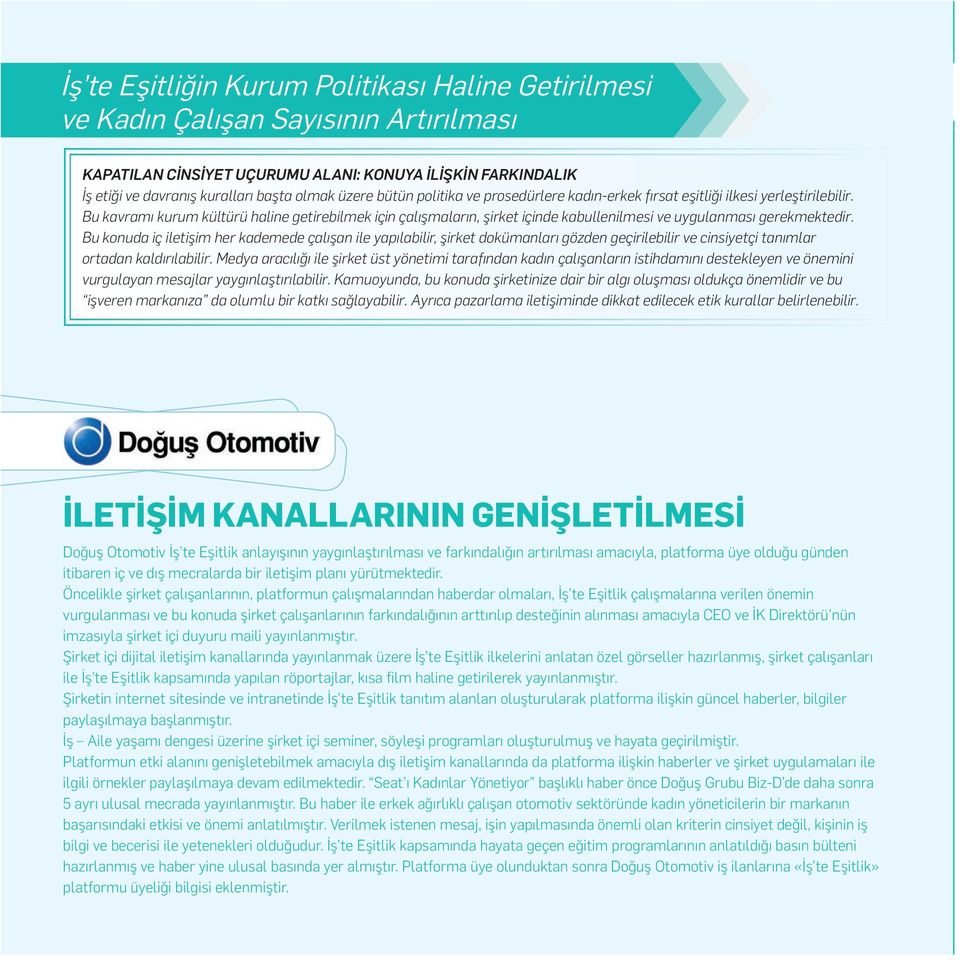 Bu kavramı kurum kültürü haline getirebilmek için çalışmaların, şirket içinde kabullenilmesi ve uygulanması gerekmektedir.