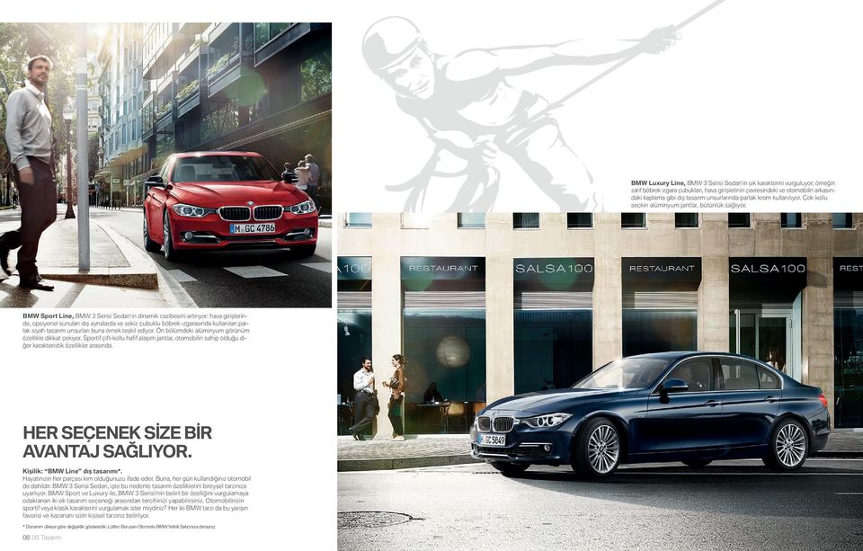 LJOBM¼NJOZVNKBOUMBSC¼U¼OM¼LTBÛMçZPS BMW Sport Line, BMW 3 Serisi Sedan ın dinamik cazibesini artırıyor: hava girişlerinde, opsiyonel sunulan dış aynalarda ve sekiz çubuklu böbrek ızgarasında