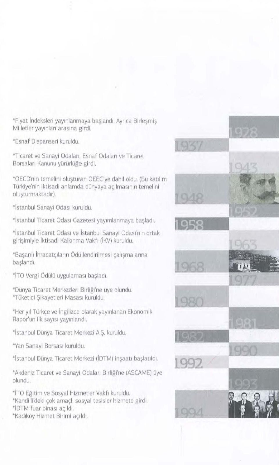 (1:3u katıliltı TOrkiye'nin Iktisadi anlamda donyaya açılmasırıın temelini o luştunnaktadır). Istanbul Sanayi Odası kuruldu. Istanbul Ticaret Odası Gazetesi yayını lanmaya başladı.