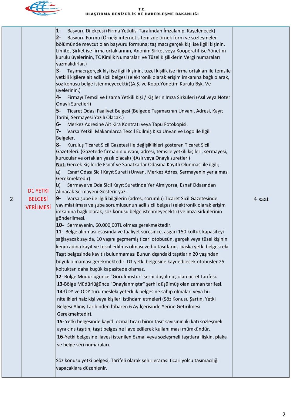 olması ve bu taşıtların, başka yetki belgesi eki Taşıt belgesinde kayıtlı bulunmaması Bunun dışındaki taşıtların 20 yaşından büyük olmaması gerekmektedir.