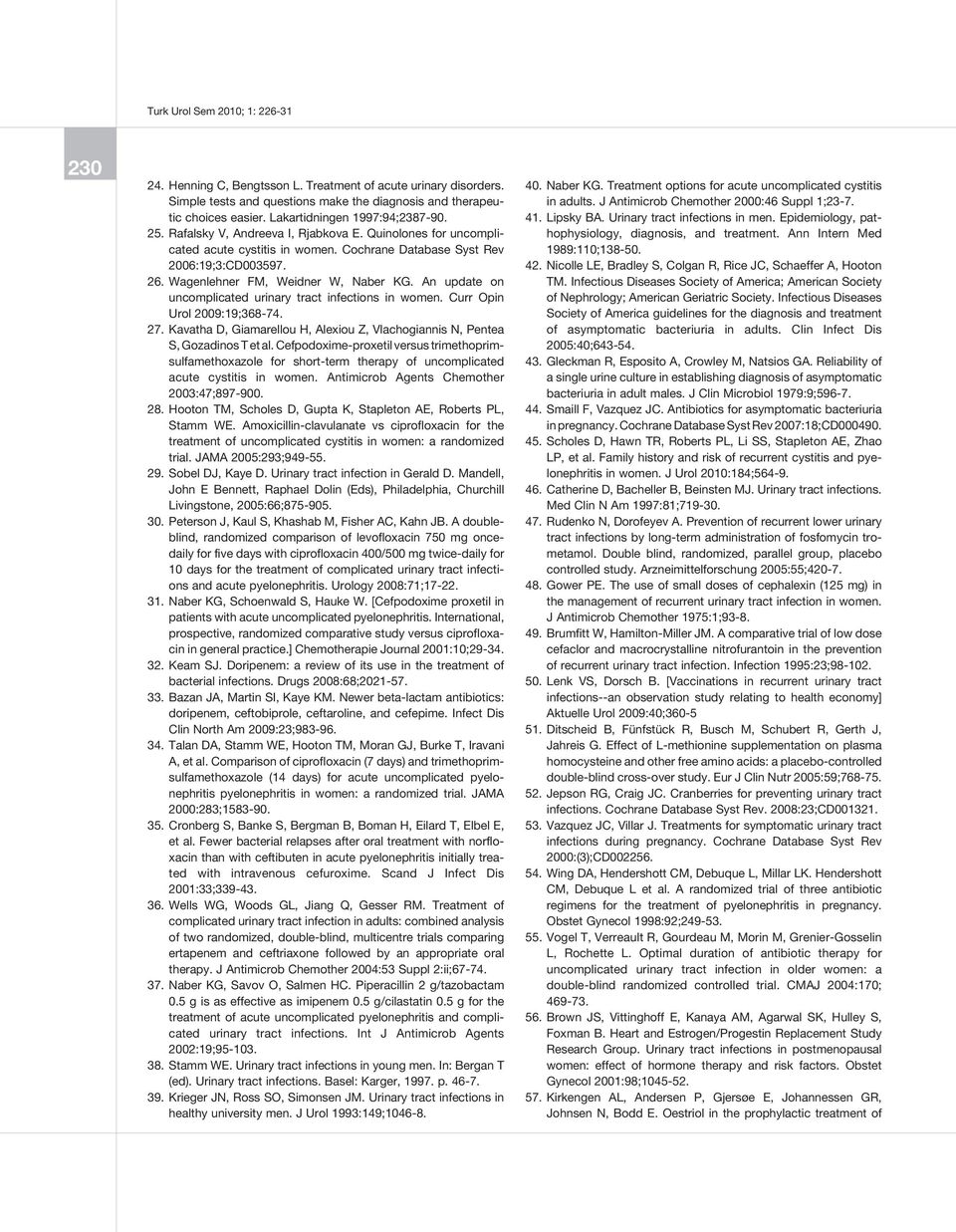 An update on uncomplicated urinary tract infections in women. Curr Opin Urol 2009:19;368-74. 27. Kavatha D, Giamarellou H, Alexiou Z, Vlachogiannis N, Pentea S, Gozadinos T et al.