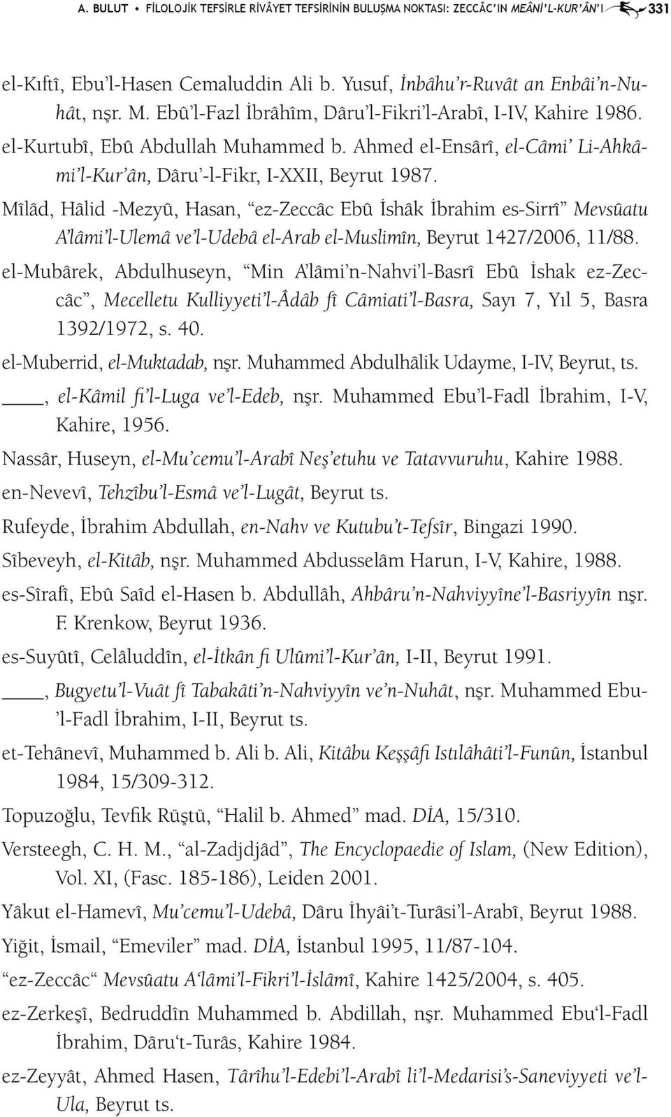 Mîlâd, Hâlid -Mezyû, Hasan, ez-zeccâc Ebû İshâk İbrahim es- Sirrî Mevsûatu A lâmi l- Ulemâ ve l-udebâ el-arab el-muslimîn, Beyrut 1427/2006, 11/88.