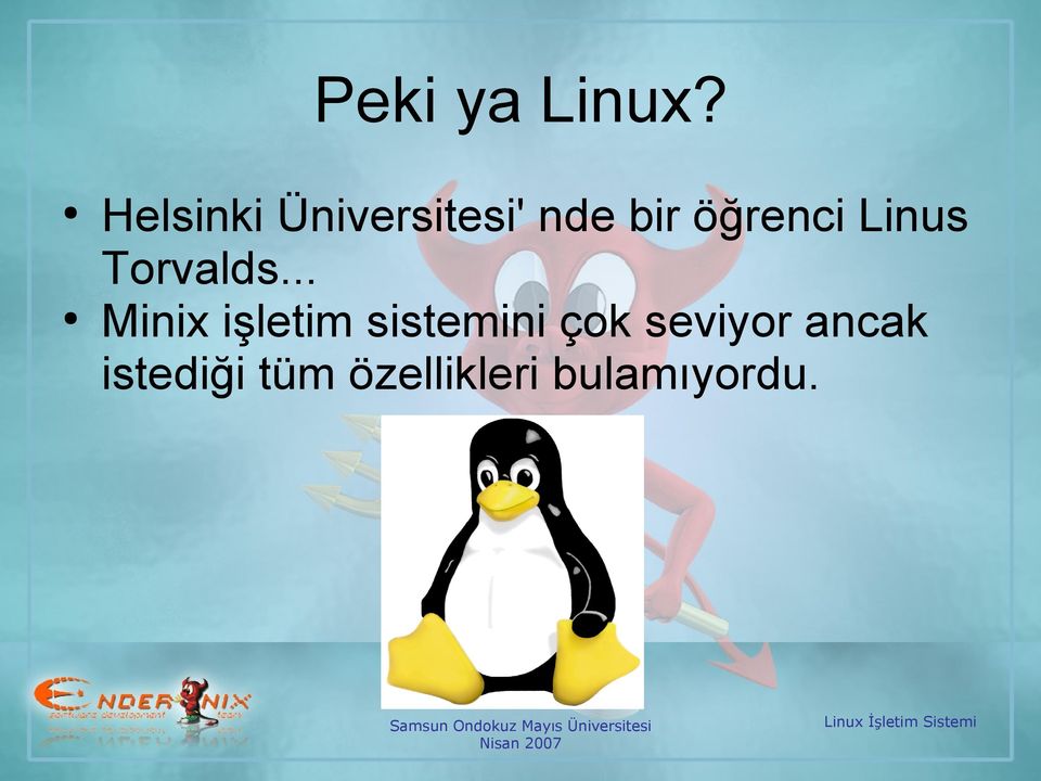 öğrenci Linus Torvalds.