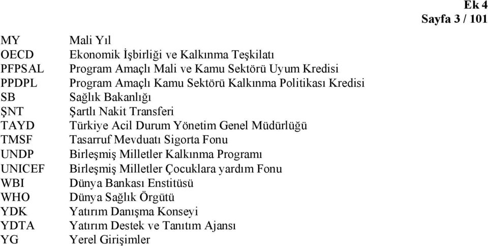 Acil Durum Yönetim Genel Müdürlüğü Tasarruf Mevduatı Sigorta Fonu Birleşmiş Milletler Kalkınma Programı Birleşmiş Milletler Çocuklara