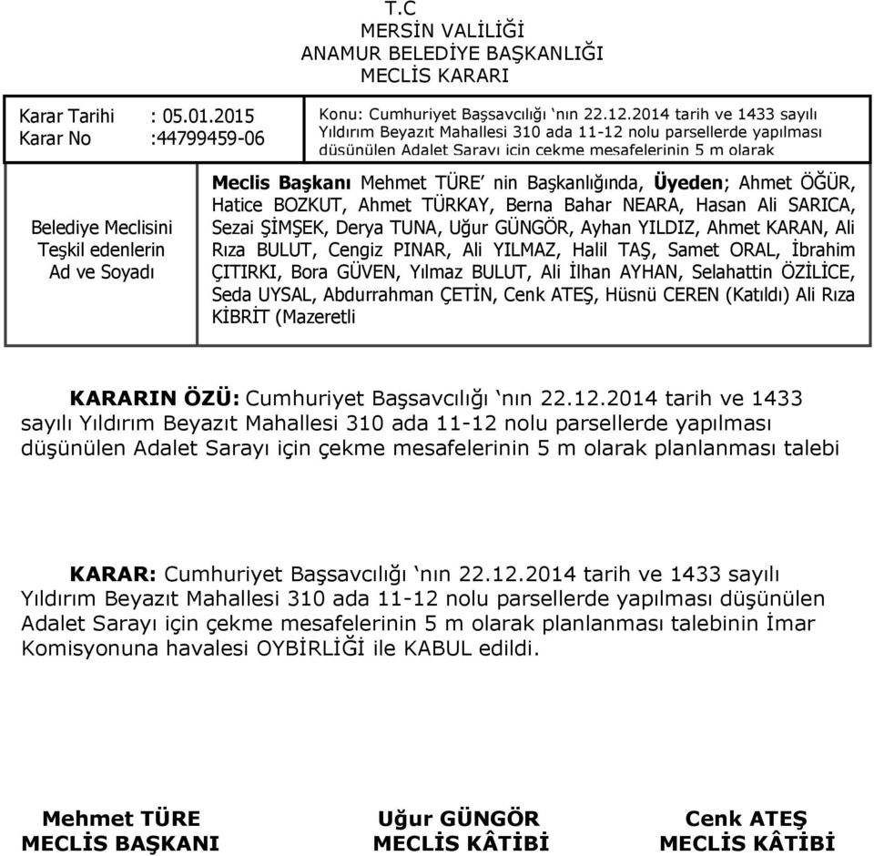 Cumhuriyet BaĢsavcılığı nın 22.12.