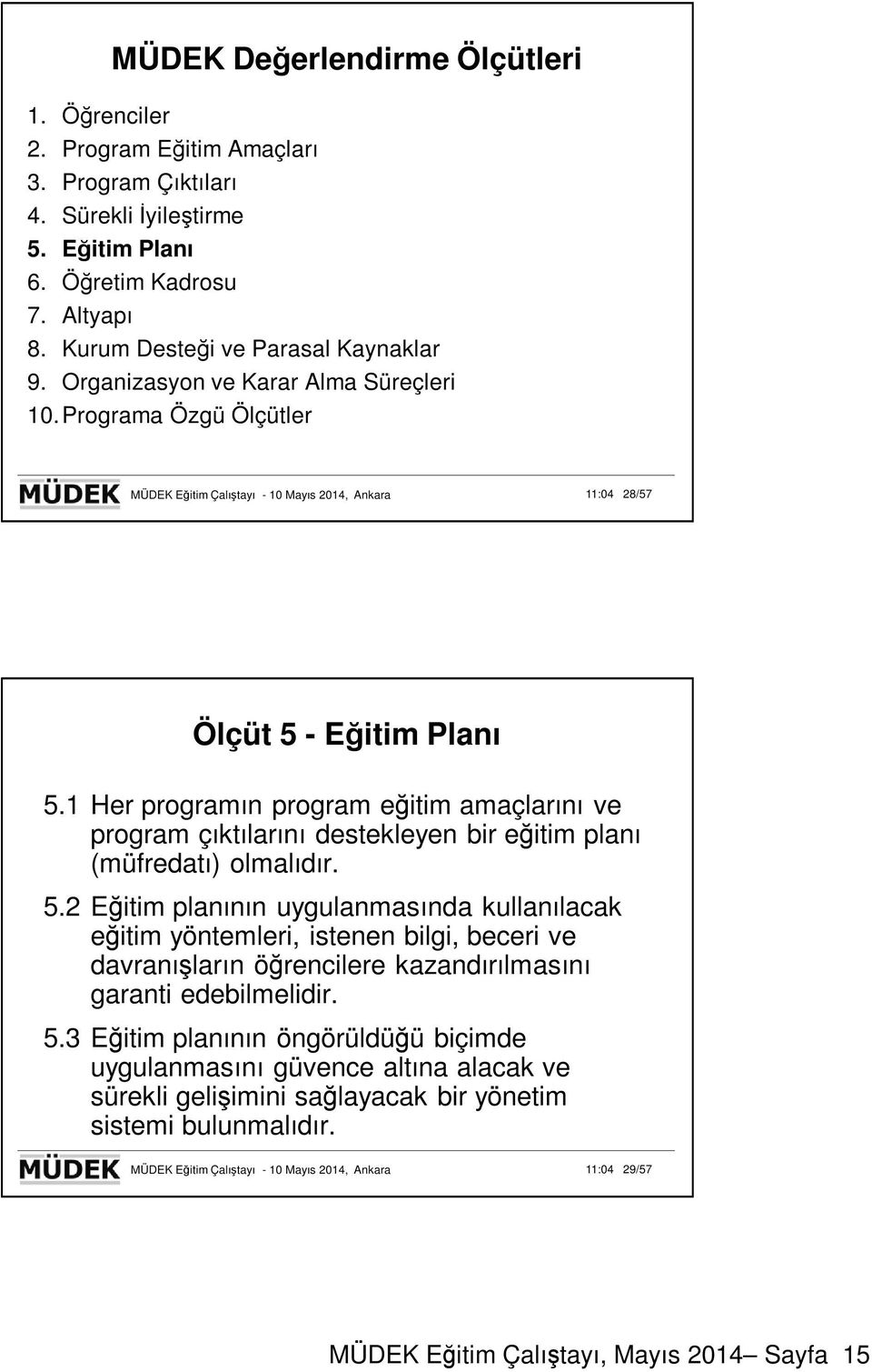 1 Her prgramın prgram eğitim amaçlarını ve prgram çıktılarını destekleyen bir eğitim planı (müfredatı) lmalıdır. 5.