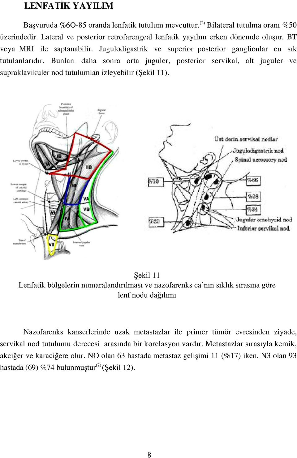 Bunlar daha sonra orta juguler, posterior servikal, alt juguler ve supraklavikuler nod tutulumlan izleyebilir (fiekil 11).