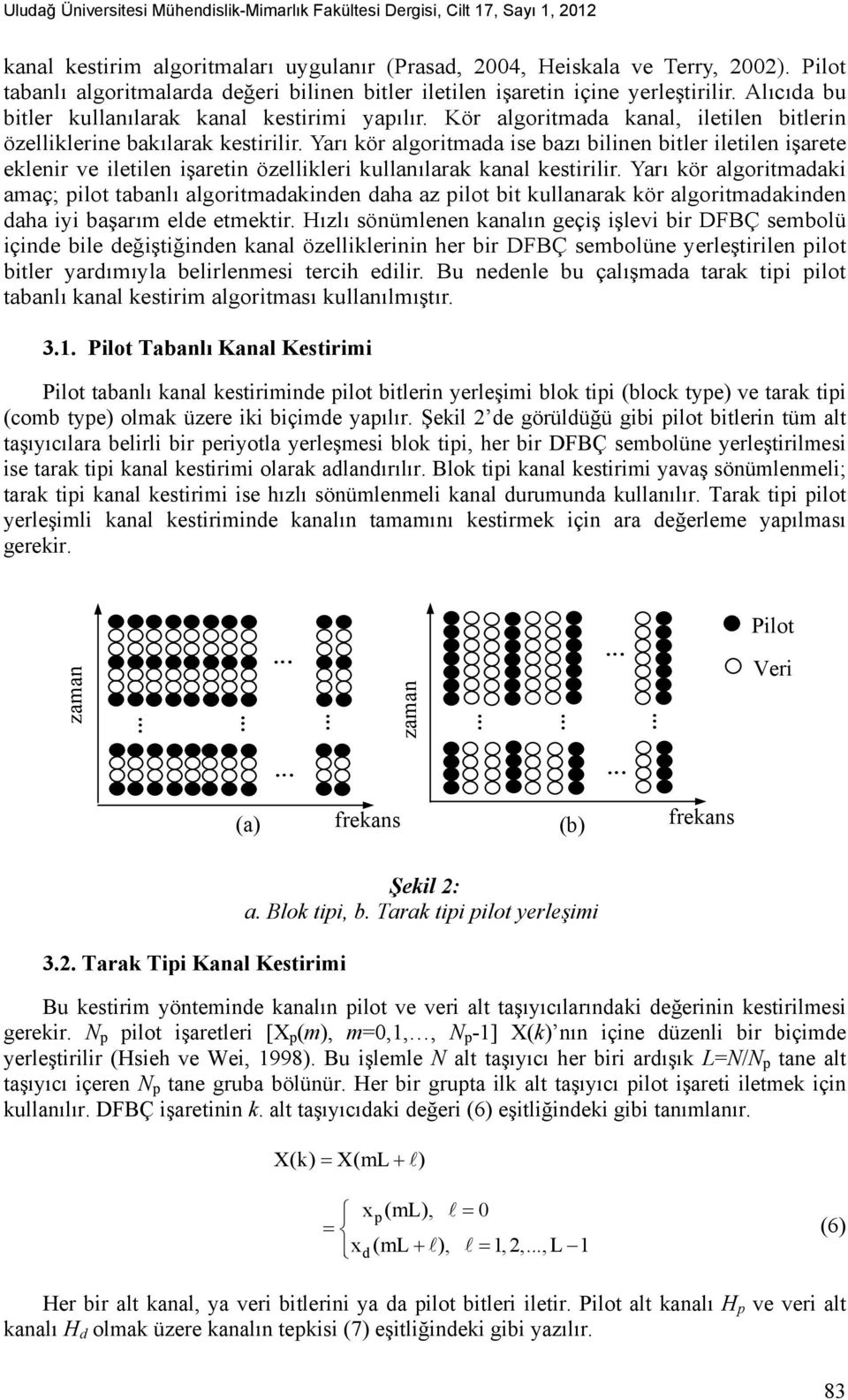 Kör algoritmada kanal, iletilen bitlerin özelliklerine bakılarak kestirilir.