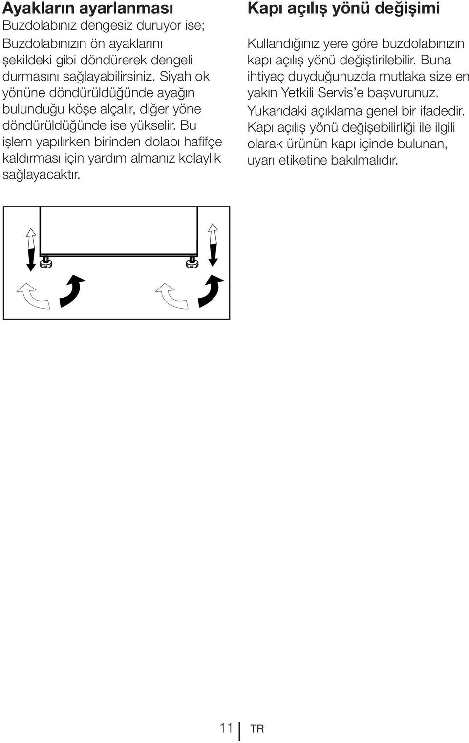 Bu işlem yapılırken birinden dolabı hafifçe kaldırması için yardım almanız kolaylık sağlayacaktır.