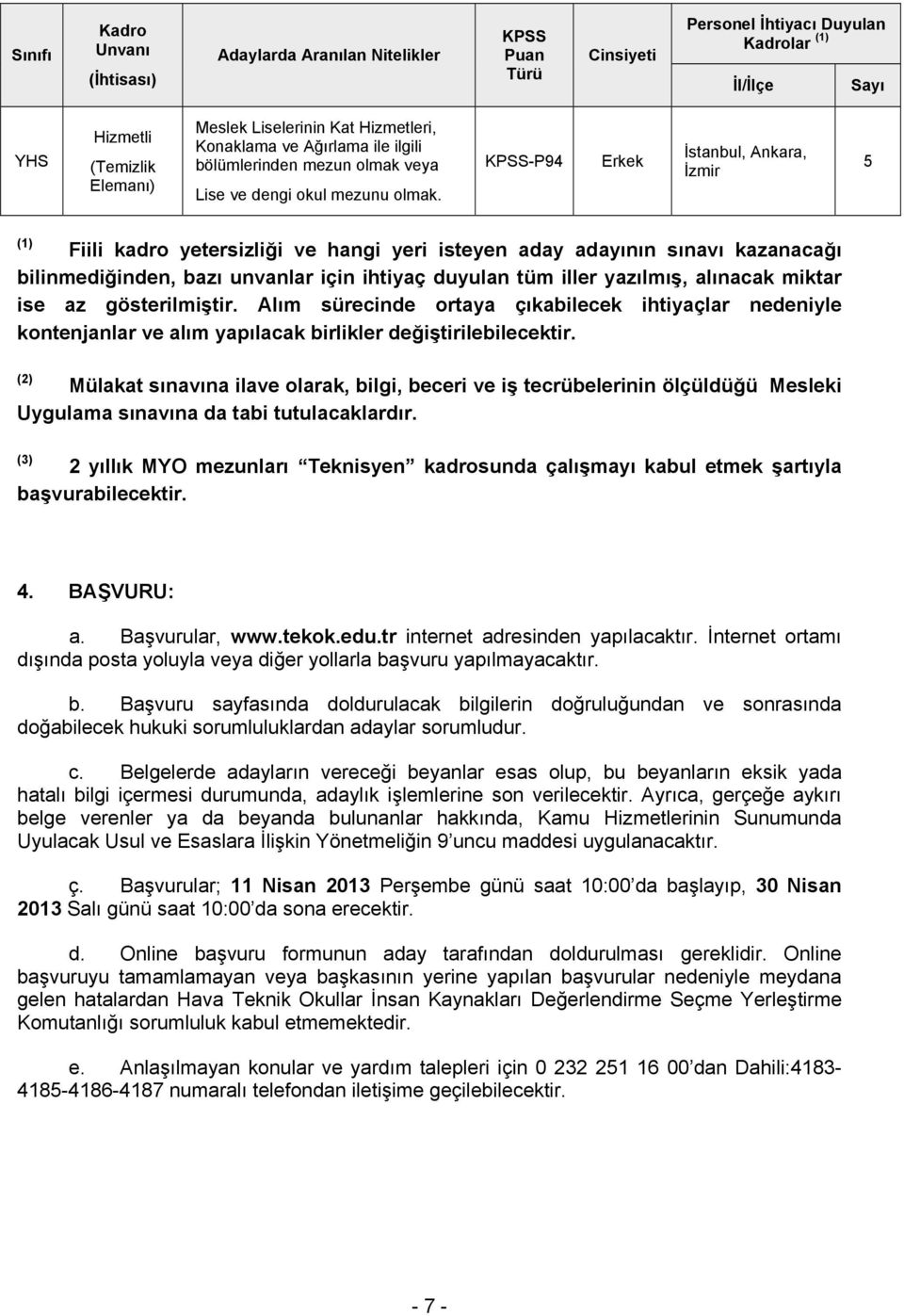 gösterilmiştir. Alım sürecinde ortaya çıkabilecek ihtiyaçlar nedeniyle kontenjanlar ve alım yapılacak birlikler değiştirilebilecektir.