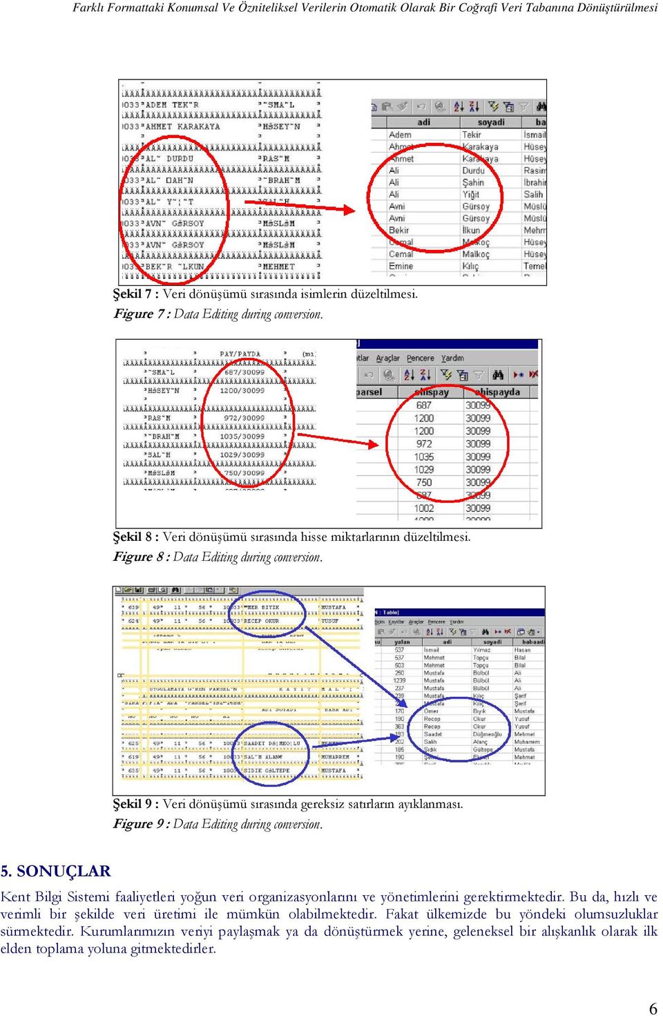 Şekil 9 : Veri dönüşümü sırasında gereksiz satırların ayıklanması. Figure 9 : Data Editing during conversion. 5.