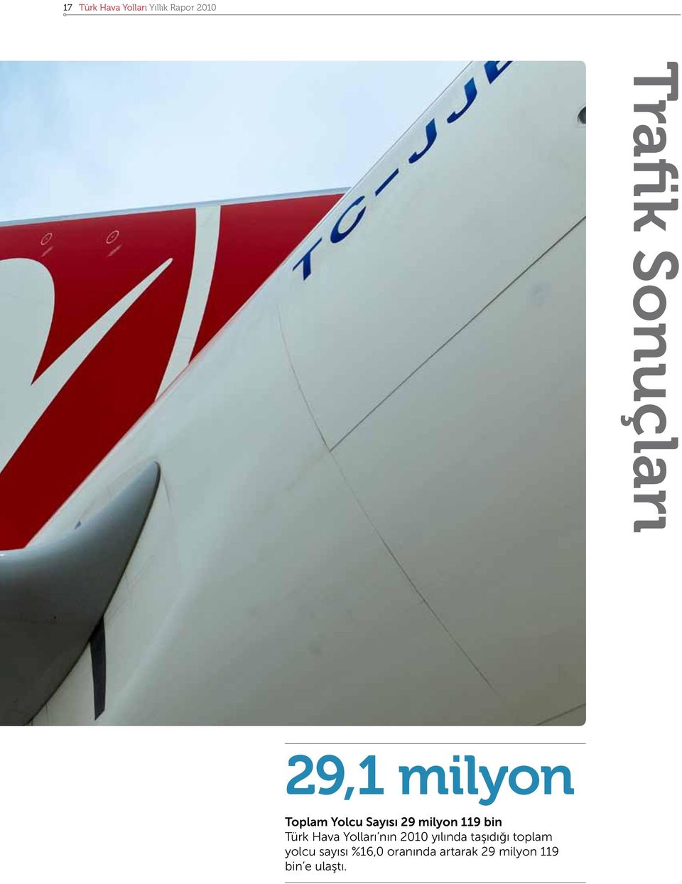 119 bin Türk Hava Yolları nın 2010 yılında taşıdığı