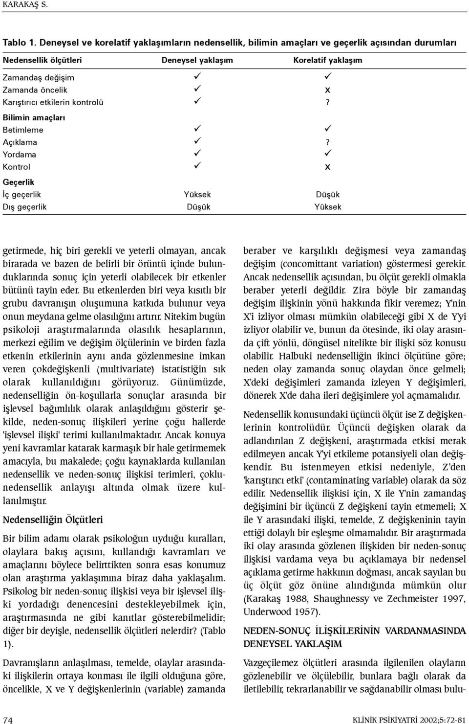 Karýþtýrýcý etkilerin kontrolü? Bilimin amaçlarý Betimleme Açýklama?